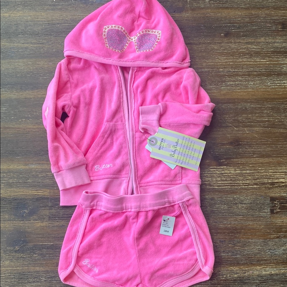 Butter Pink Fleece Zip-Up Hoodie Sweatshirt